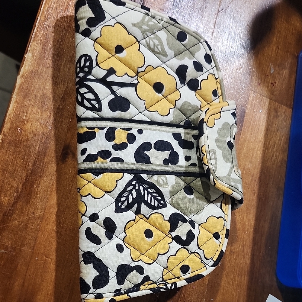 Vera Bradley Floral Quilted Wallet - Yellow and Black